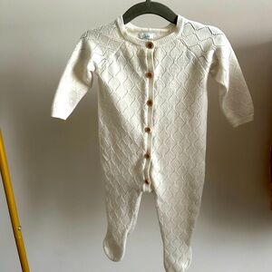 Cozy White Knit Footie for Kids
